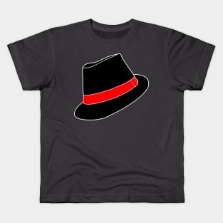 Classic Black Fedora Hat Kids T-Shirt